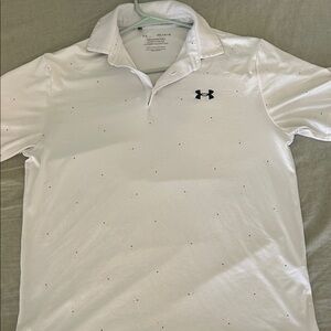 Under Armour Men’s White Polo with Subtle Dot Accent